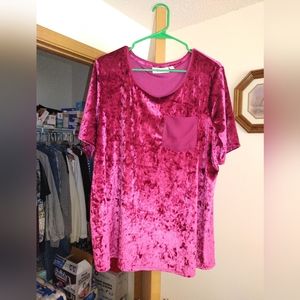 Velvet shirt with pocket